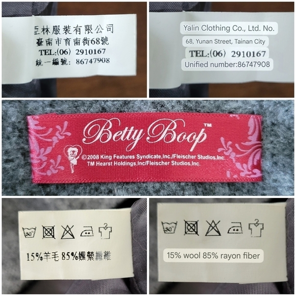 Betty Boop Gray Wool Blend Sleeveless Zip Front Jumper Dress Women's Size M - Picture 6 of 10